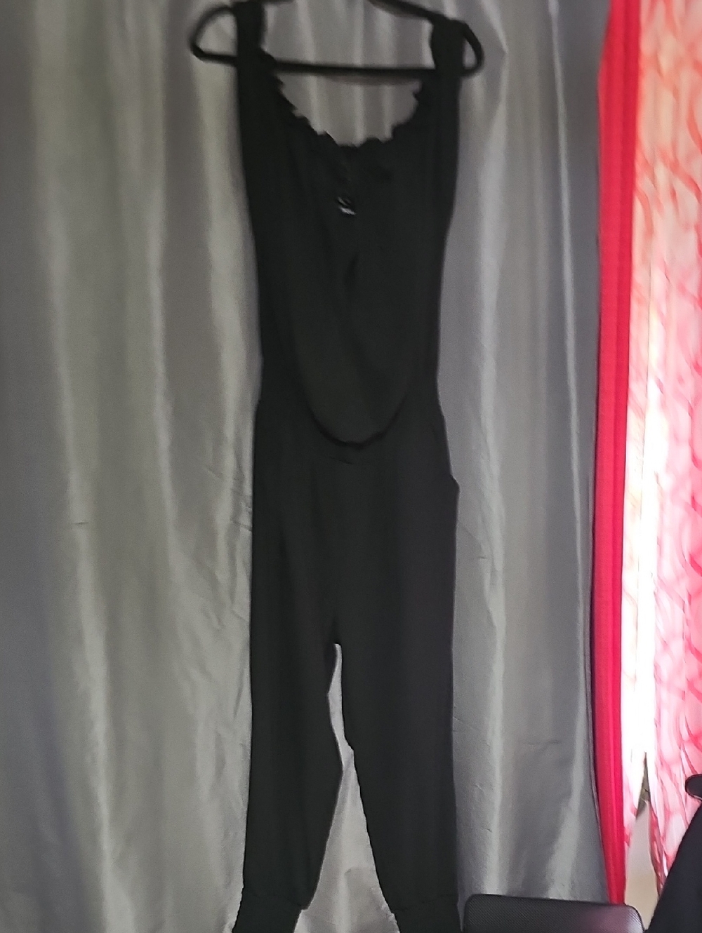 Black Sleeveless Jumpsuit with Scoop Neck